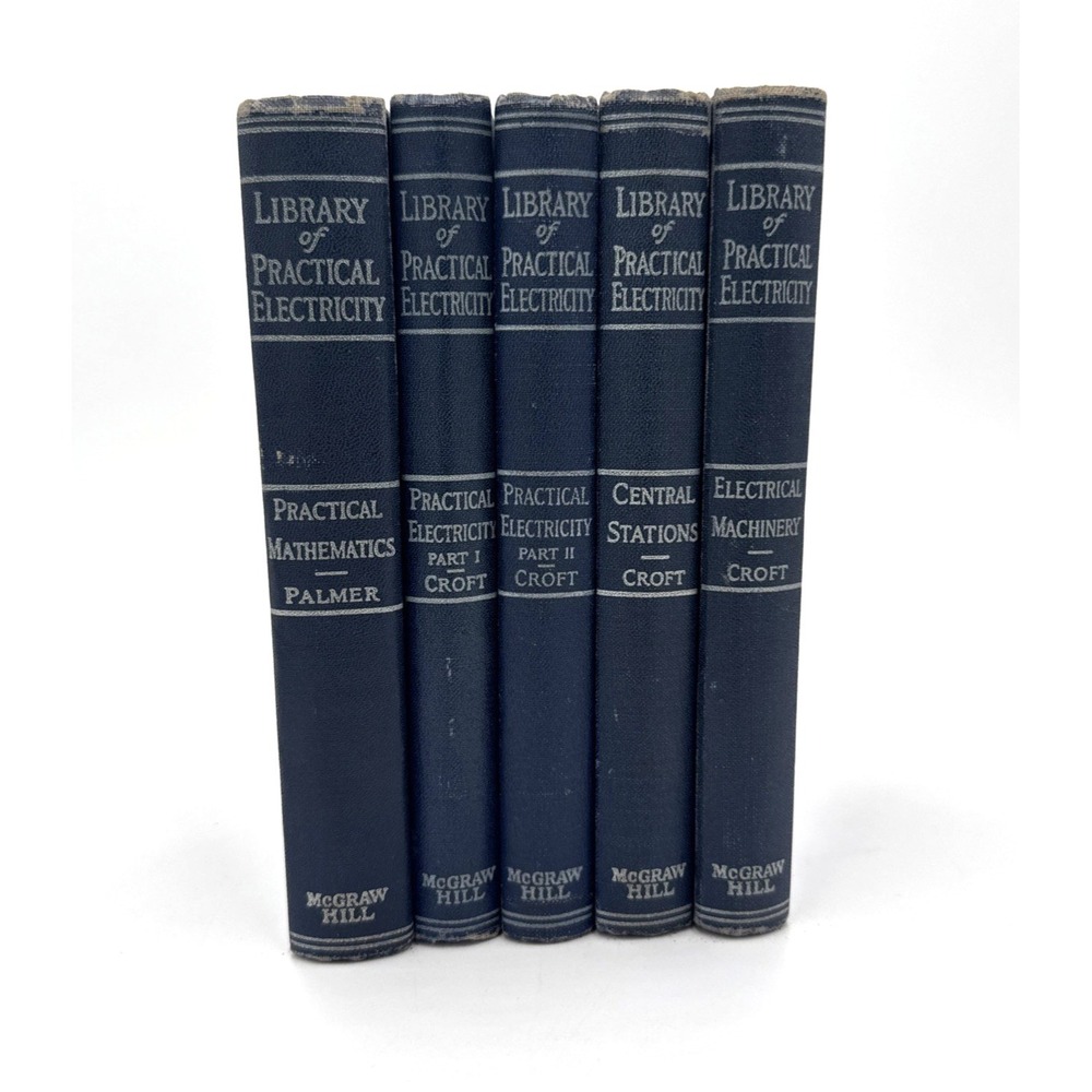 Library of Practical Electricity Wiring Math Machinery HC 1931-40 Lot of 5